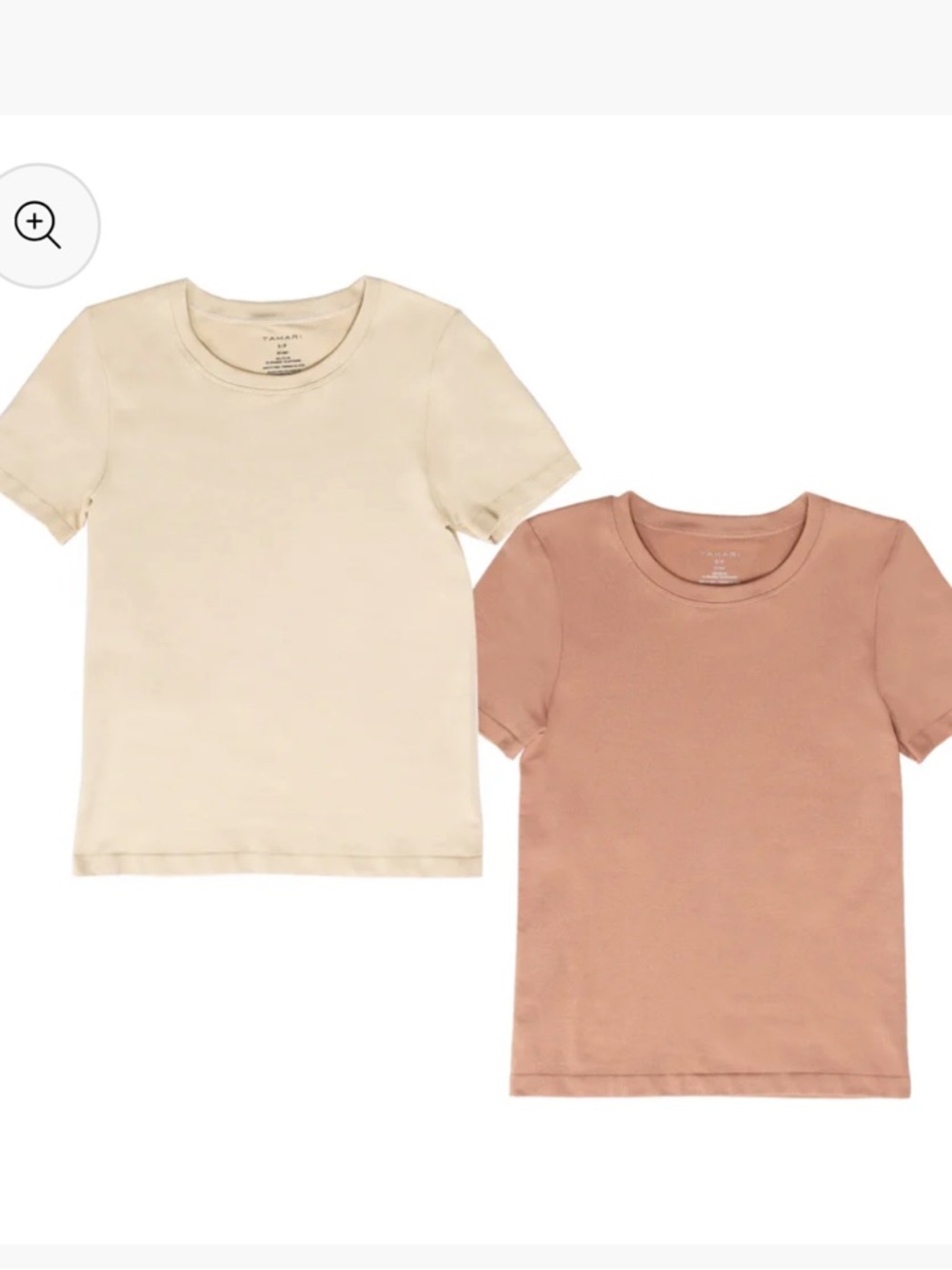 Tahari Short-Sleeve Crew Neck Tees - Cream & Dusty Rose